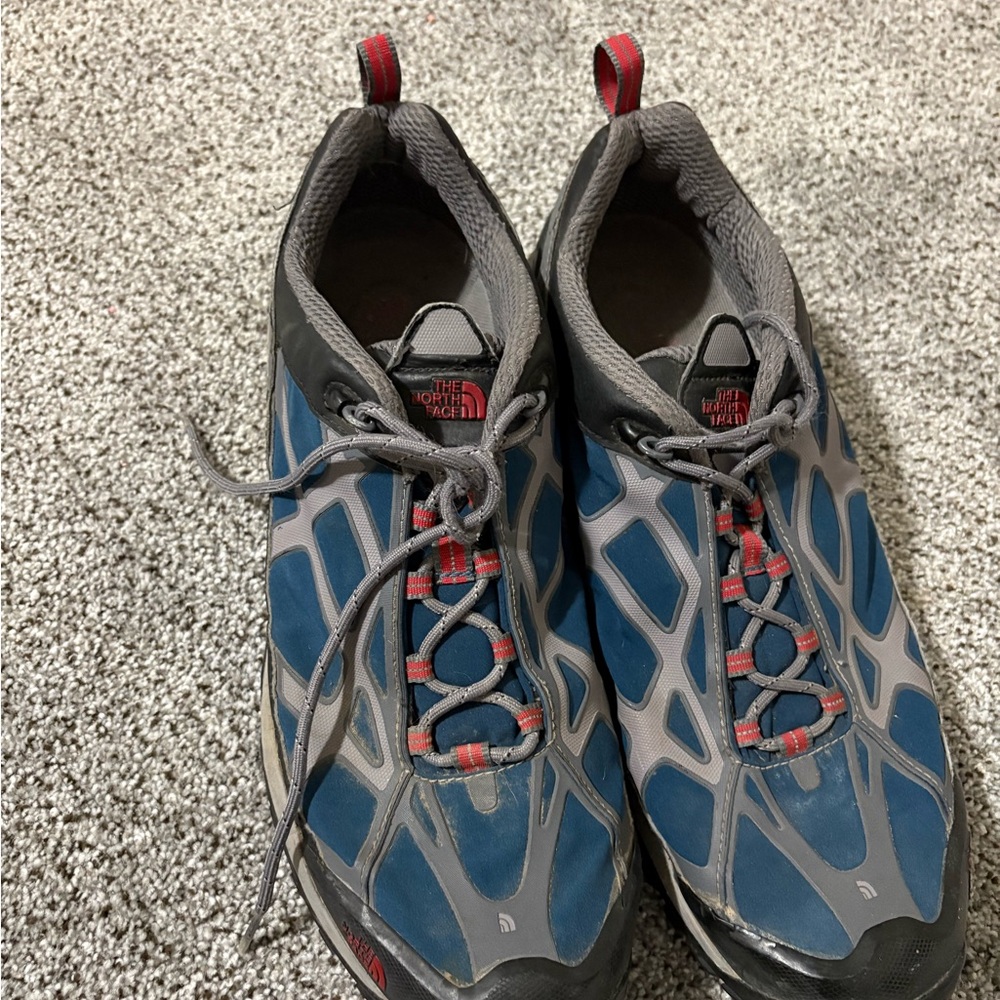 The North Face Gray and Blue Athletic Shoes